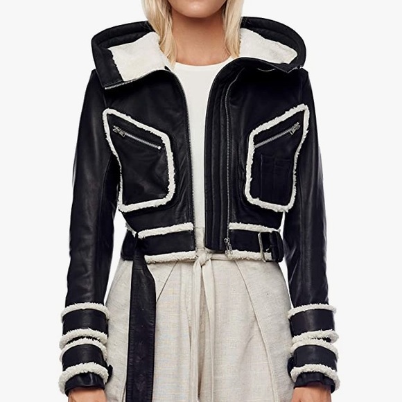 NWT  Jonny Cota Leather snd Sherpa 5⭐️Fave Hoodie Moto - Picture 4 of 11